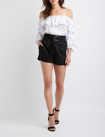 Pleated Paperbag Shorts