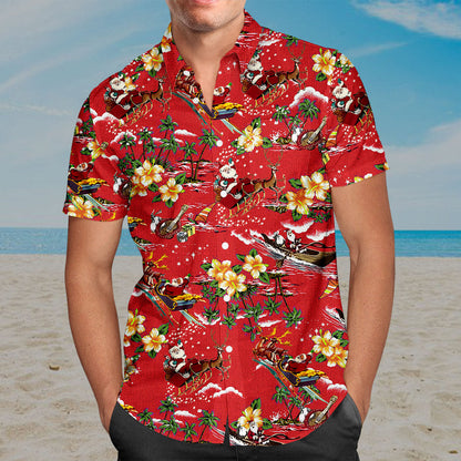 3D Christmas Santa Hawaii Shirt