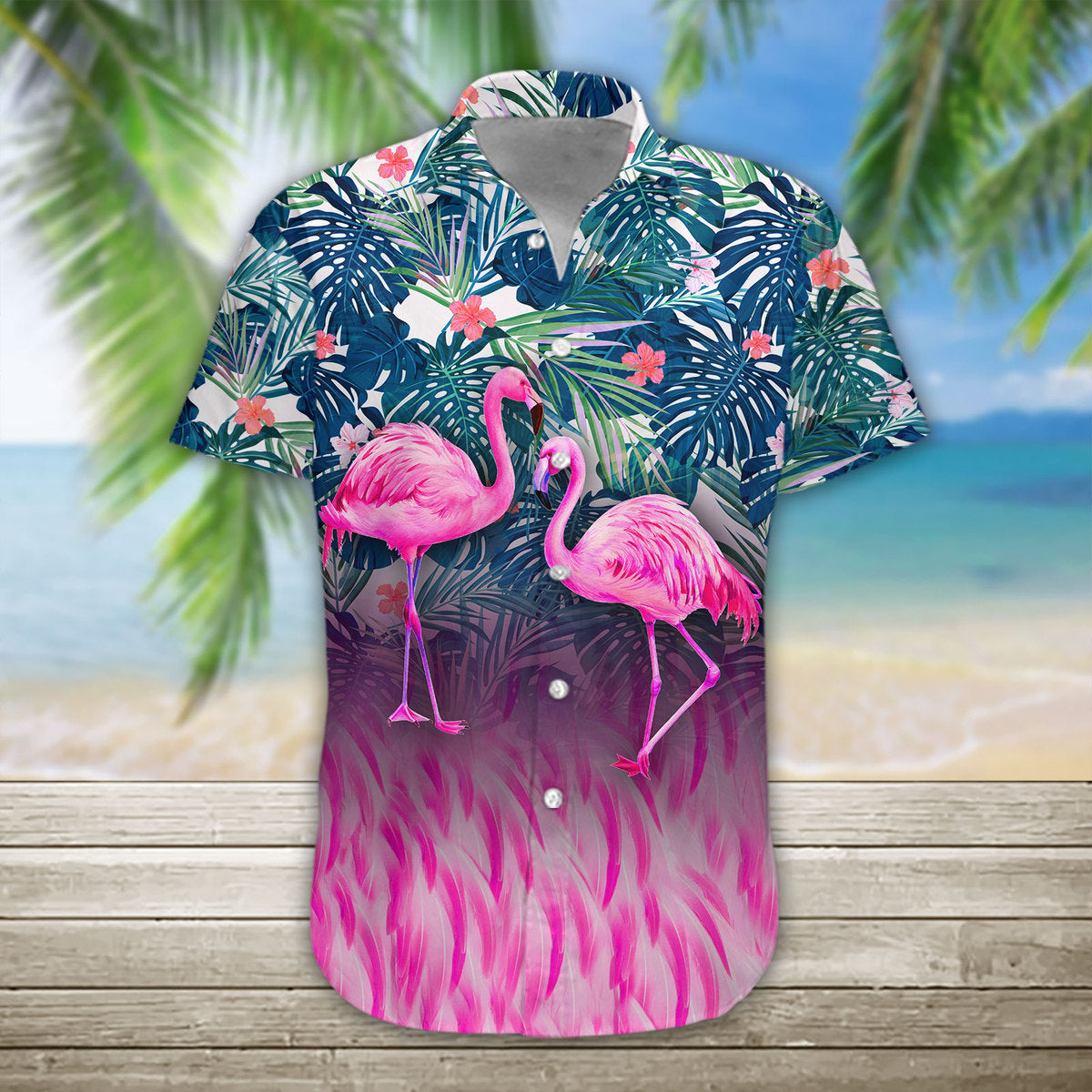 3D Flamingo Hawaii Shirt