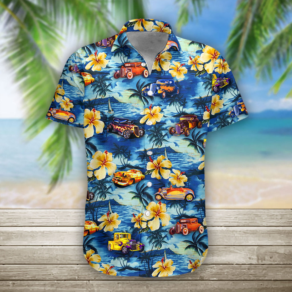 3D Hot Rod Hawaii Shirt