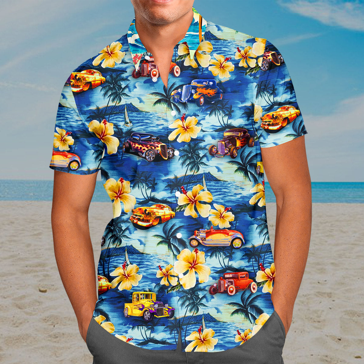 3D Hot Rod Hawaii Shirt