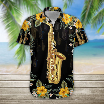 3D Saxophone Hawaii Shirt