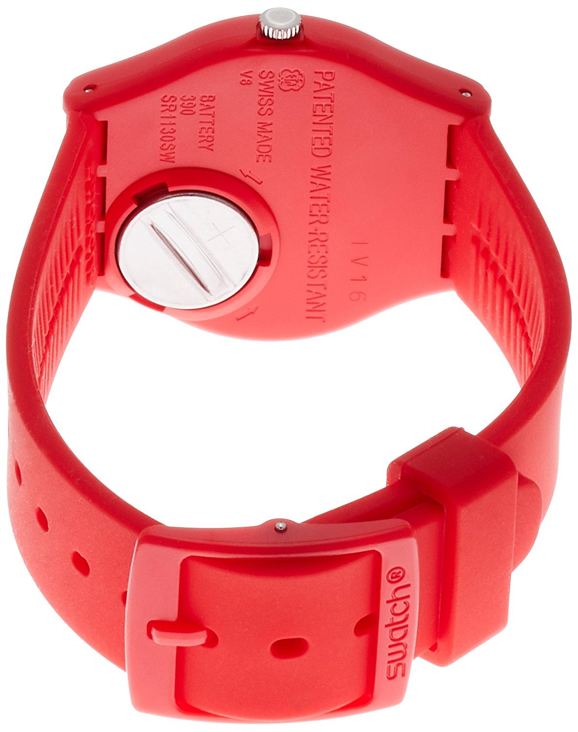 Swatch Originals Sunetty Red Dial Silicone Strap Unisex Watch GR175