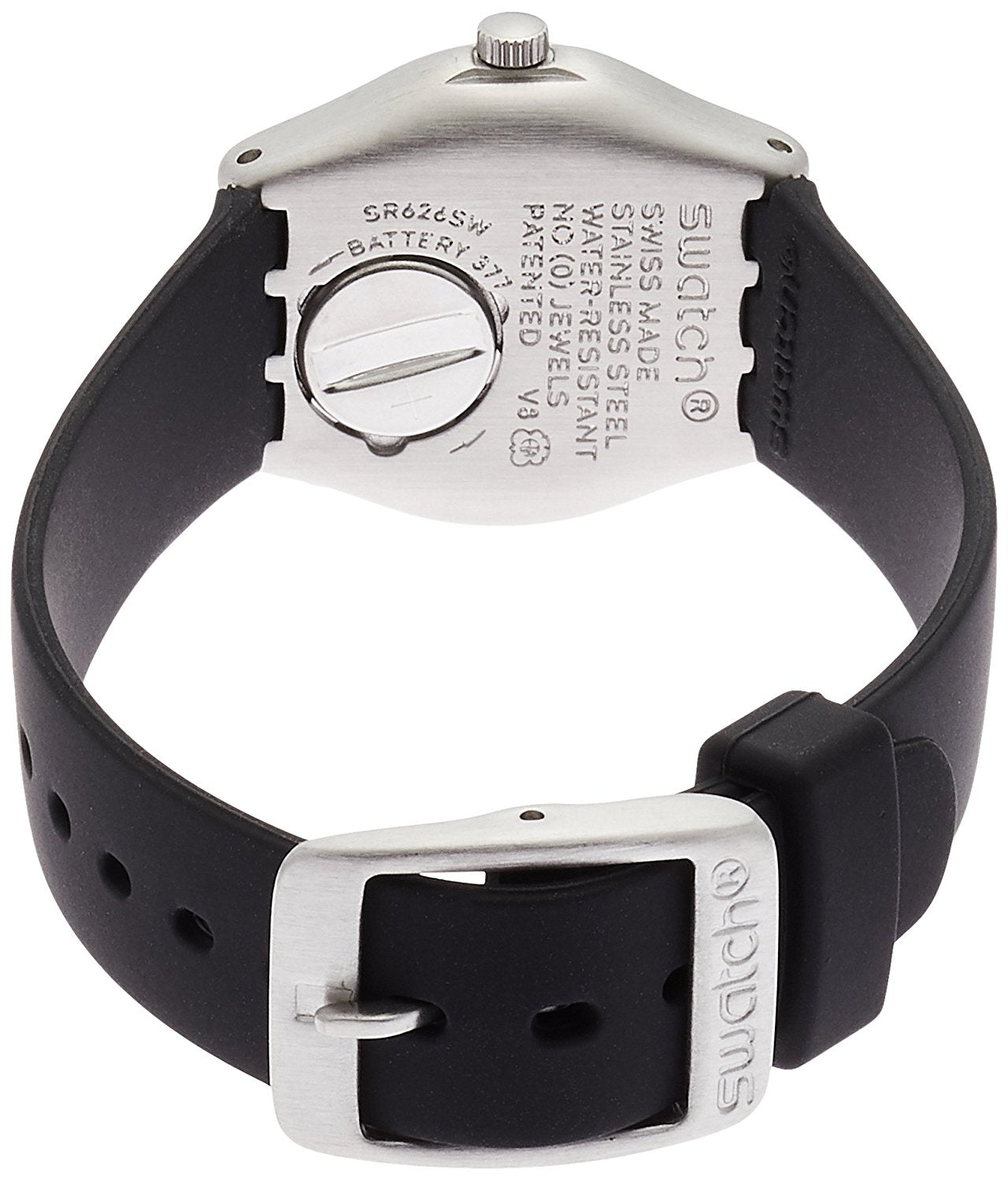 Swatch Soblack White Dial Ladies Silicone Watch YSS315