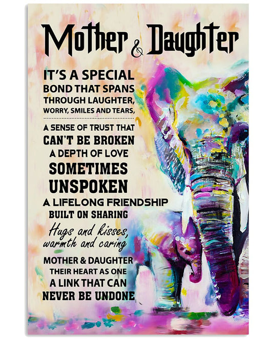 Mom Canvas, Mother's Day Gift For Mom, Mother & Daughter, It's A Special Bond That Spans Elephant Canvas