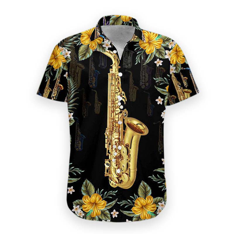 3D Saxophone Hawaii Shirt