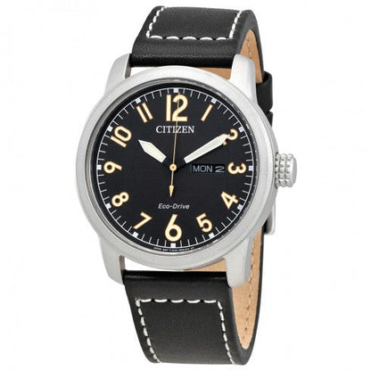 Eco-Drive Chandler Black Dial Men's Leather Watch