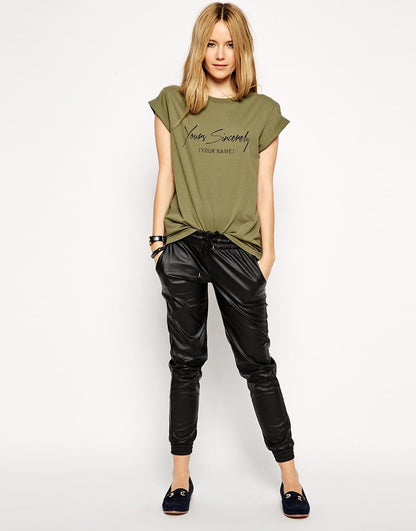 Boyfriend T-shirt with Yours Sincerley Print